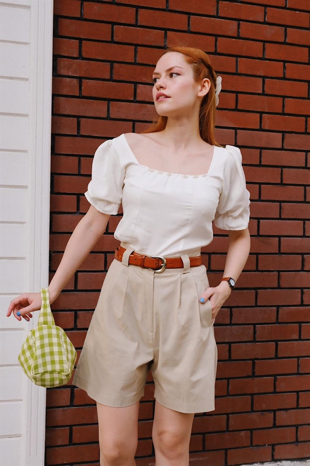 Krem Betty Şort