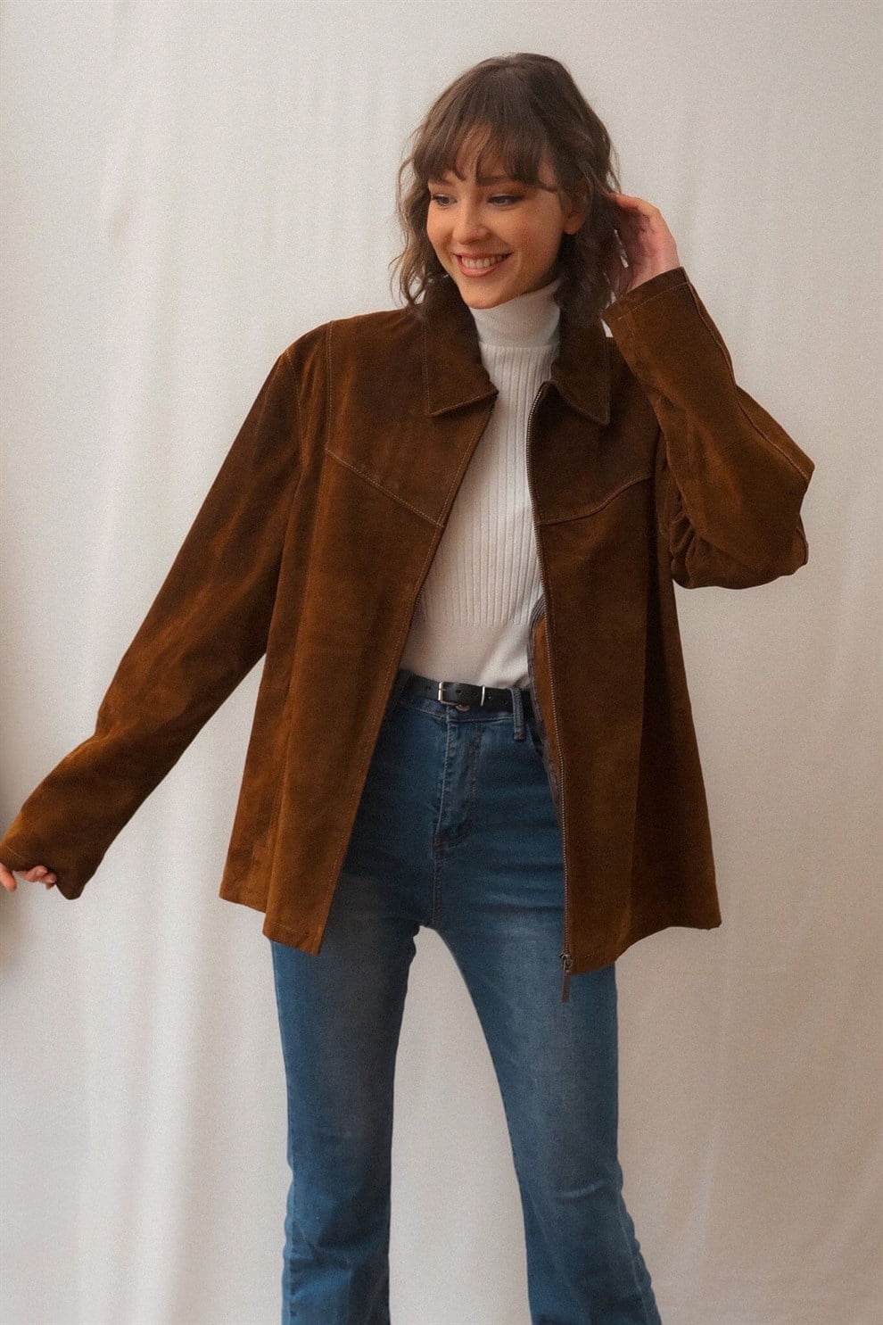 Orj. Süet Deri 80ler Ceket