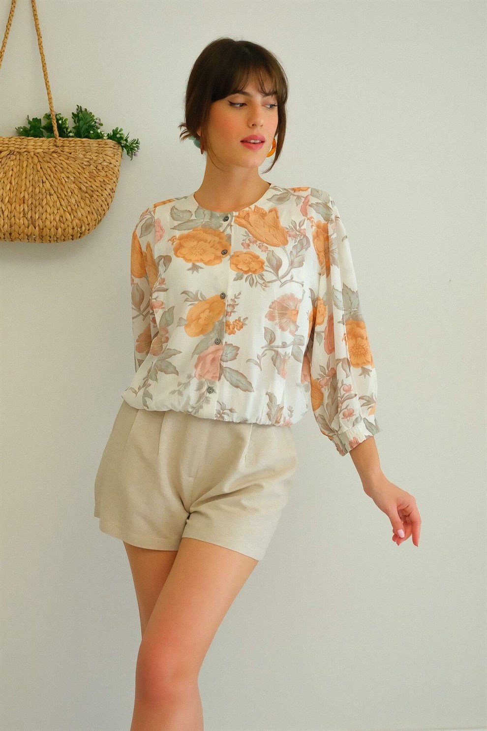 Pastel Floral Gömlek