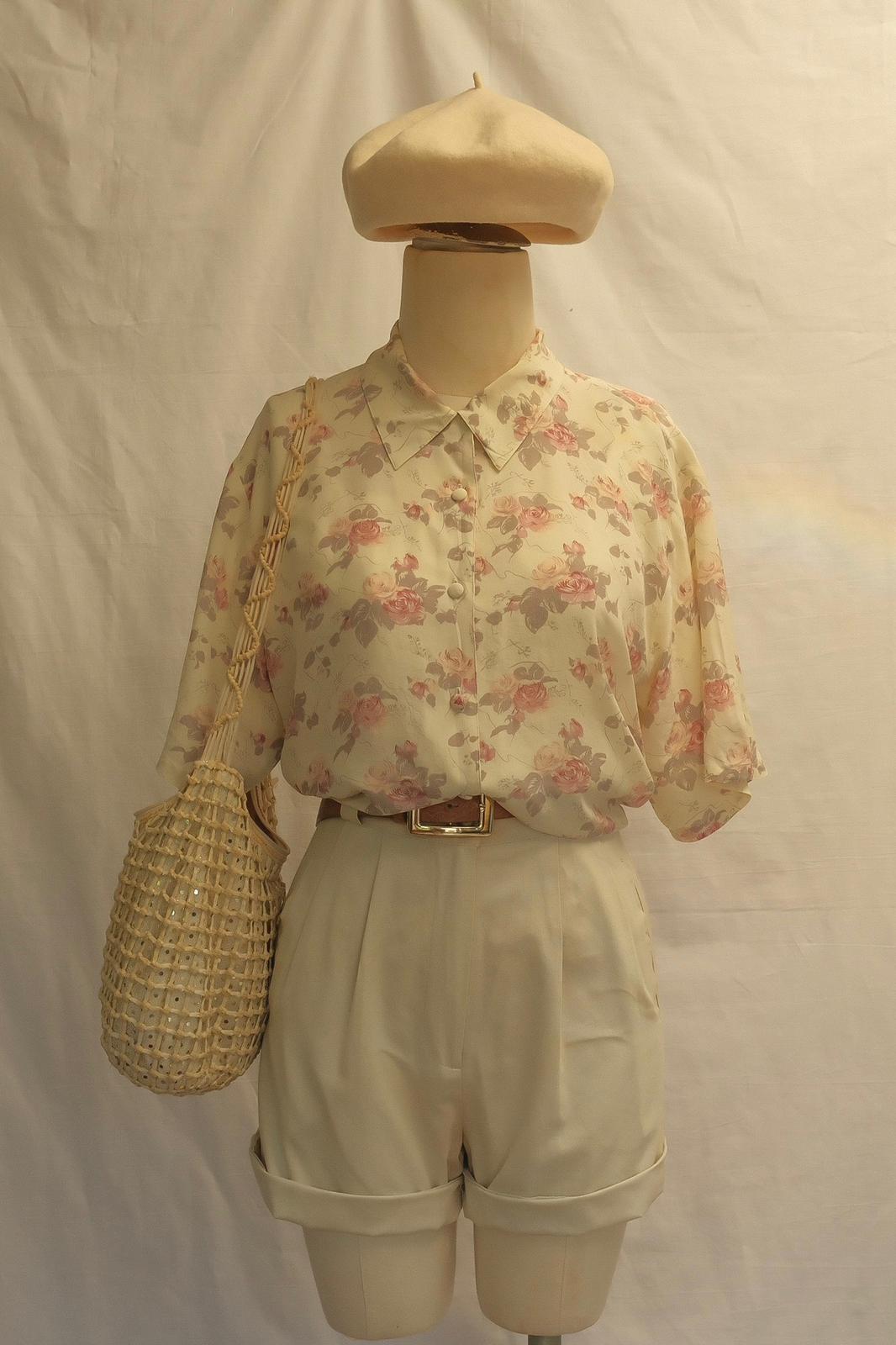 Saf İpek Floral Gömlek