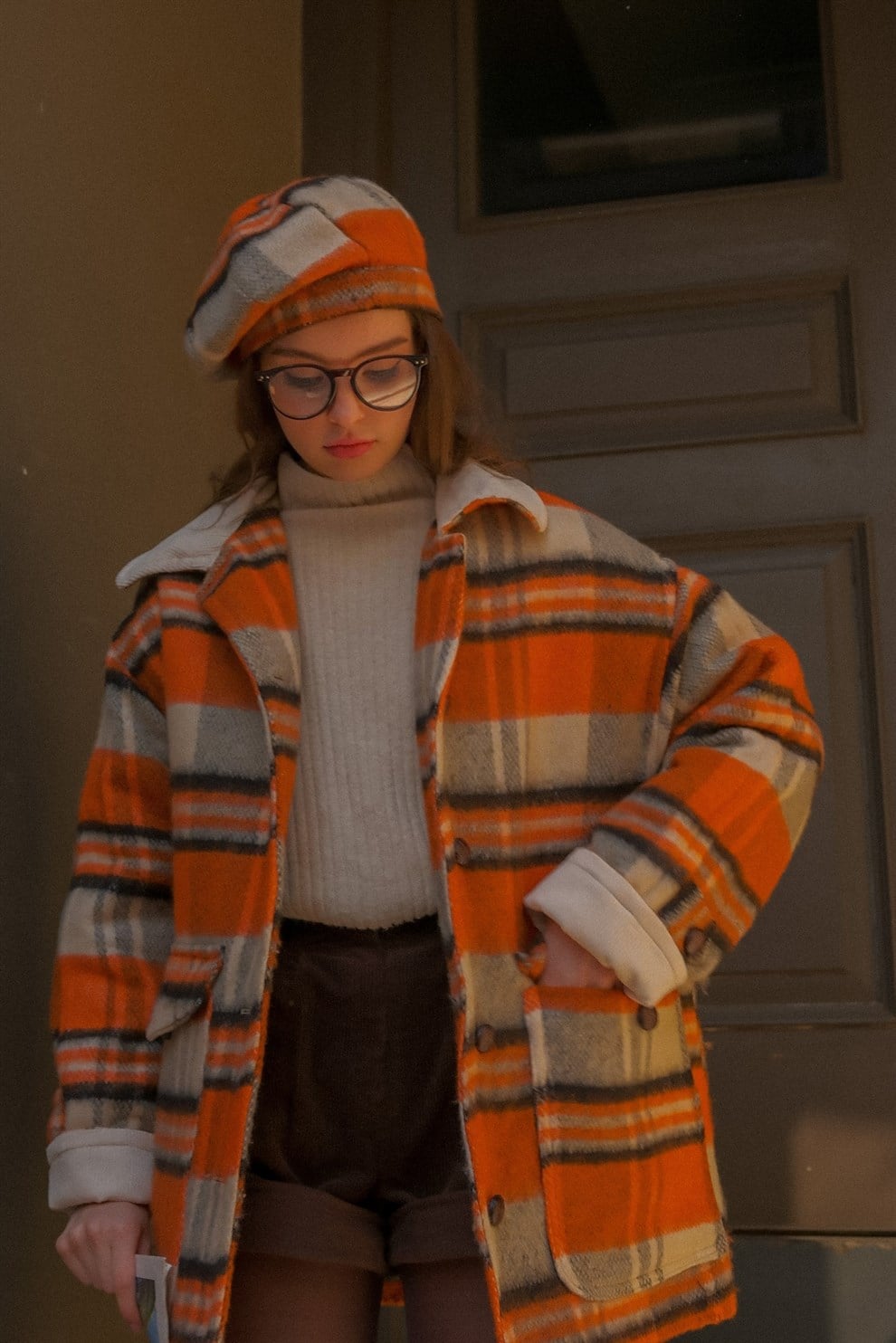 Turuncu Hallstatt Yün Kaban