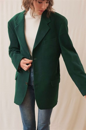 Yeşil Kaşe Yün Ceket