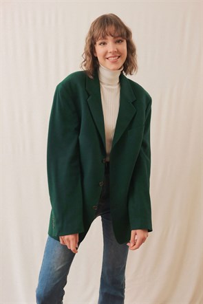Yeşil Kaşe Yün Ceket