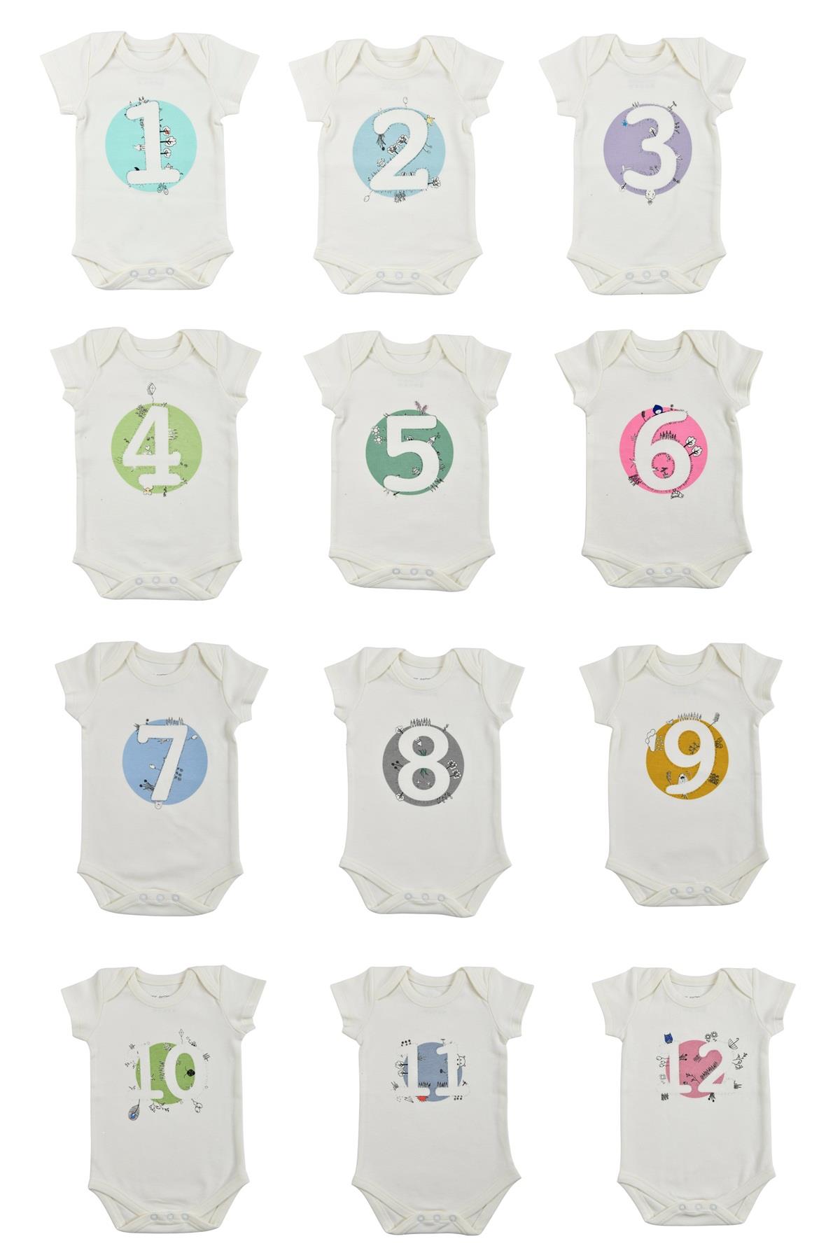 Bee Berry Kids Organik GOTS Sertifkalı 12'li Unısex Bebek Body