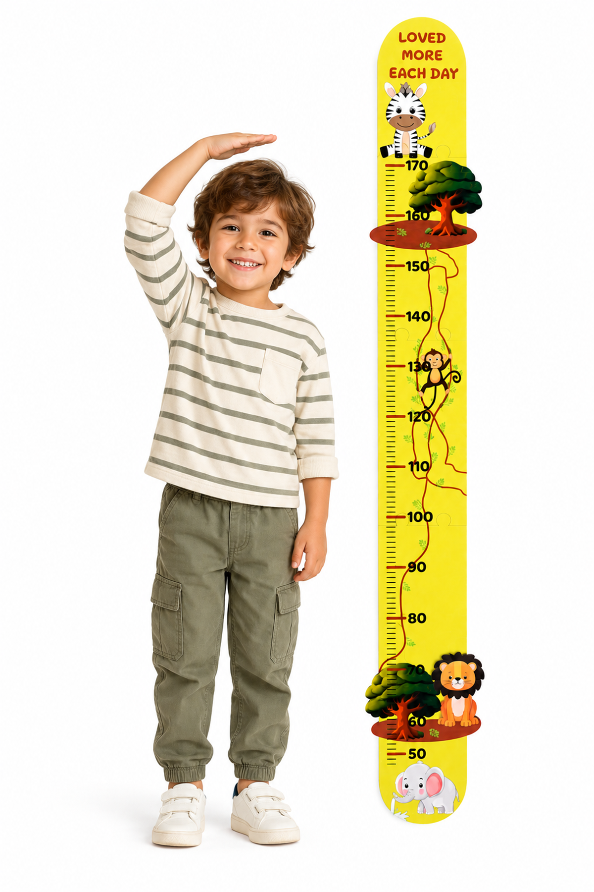 Woodland Friends Premium Ahşap Çocuk Boy Ölçüm Cetveli