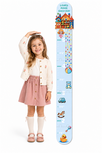 Toy House Premium Ahşap Çocuk Boy Ölçüm Cetveli