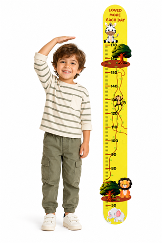Woodland Friends Premium Ahşap Çocuk Boy Ölçüm Cetveli
