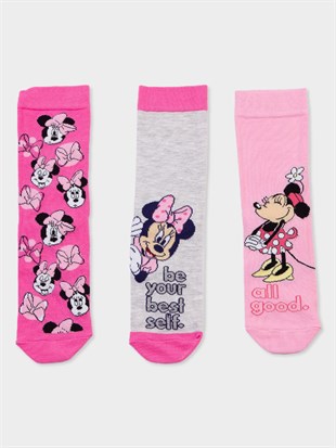 Minnie Mouse Lisanslı Yetişkin 3 Çift Soket Çorap 19504