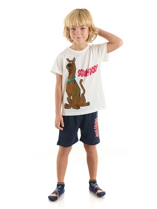 Scooby Doo Lisanslı Erkek Çocuk Tişört ve Şortlu Pijama Takımı 20978