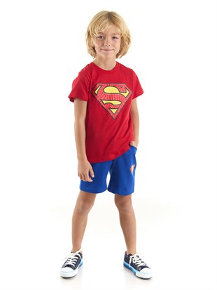 Superman Lisanslı Erkek Çocuk Tişört ve Şort 2'li Takım 20957