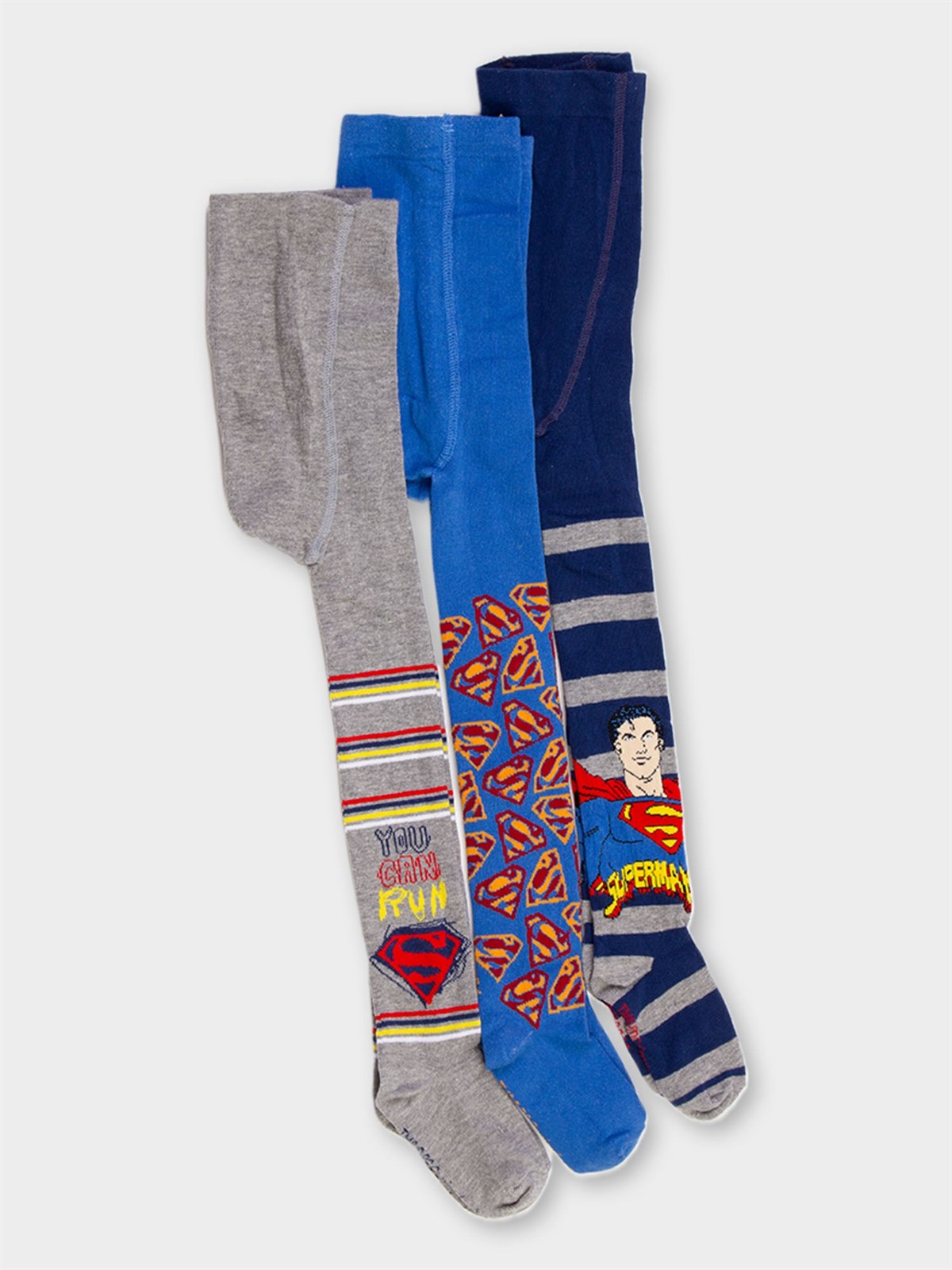Superman Lisanslı Erkek Çocuk 3 Adet Külotlu Çorap 20512 | Supermino