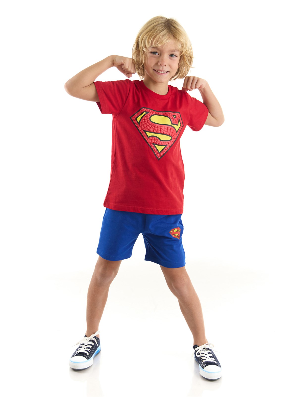 Superman Lisanslı Erkek Çocuk Tişört ve Şort 2'li Takım 20957 | Supermino