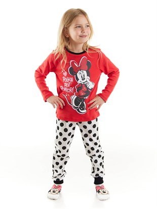 Minnie Mouse Lisanslı Çocuk Pijama Takım 20242
