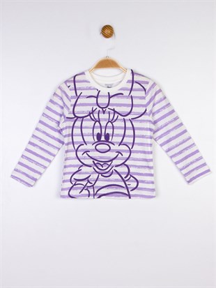 Minnie Mouse Lisanslı Çocuk Uzun Kol Tişört 20469