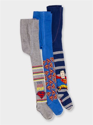 Superman Lisanslı Erkek Çocuk 3 Adet Külotlu Çorap 20512