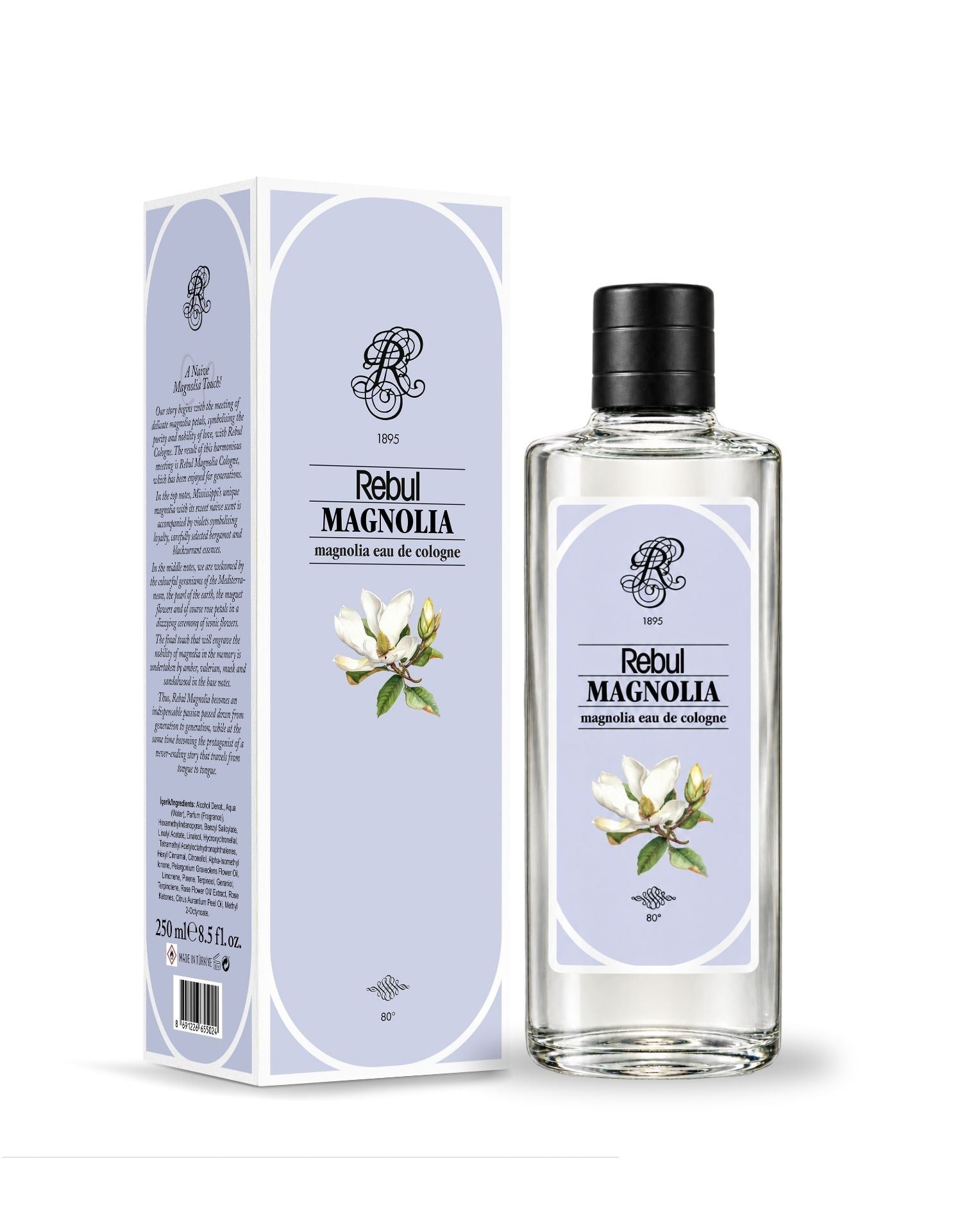 Rebul Magnolia EDC Kolonya 250 ml Cam Şişe