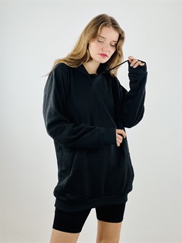 Siyah Baskısız Model Unisex Siyah Sweatshirt