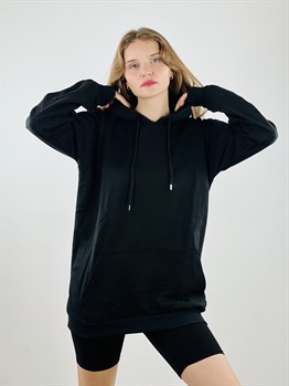 Siyah Baskısız Model Unisex Siyah Sweatshirt