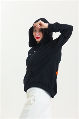 Unisex Oversize Kalıp Studio Sırt Baskılı Kapüşonlu Sweatshirt