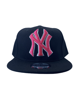 Unisex Siyah New York Yankees Logo Ombre Pembe Logo Hiphop Cap