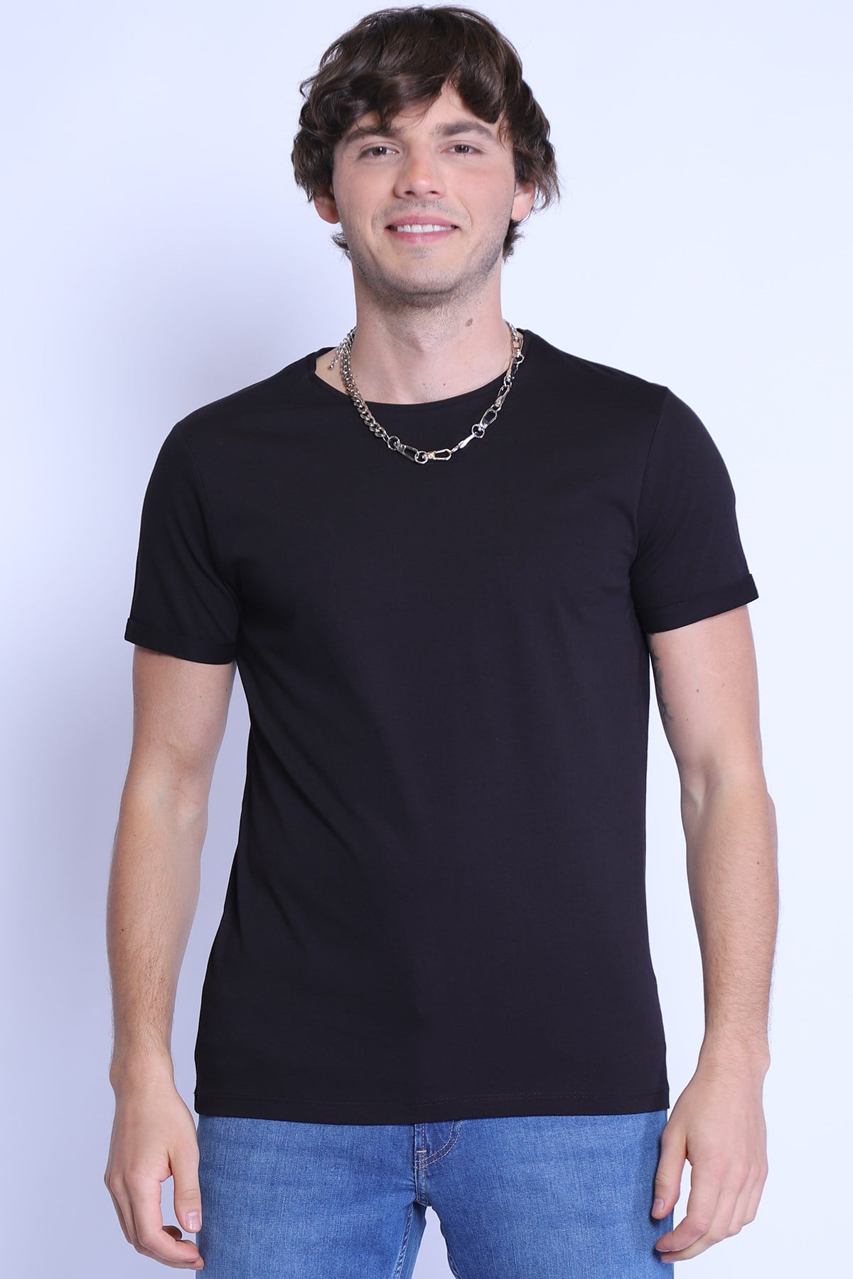 Erkek   Bisiklet Yaka Tshirt Ets 1828 ab SIYAHErkek   Bisiklet Yaka Tshirt Ets 1828 ab SIYAH