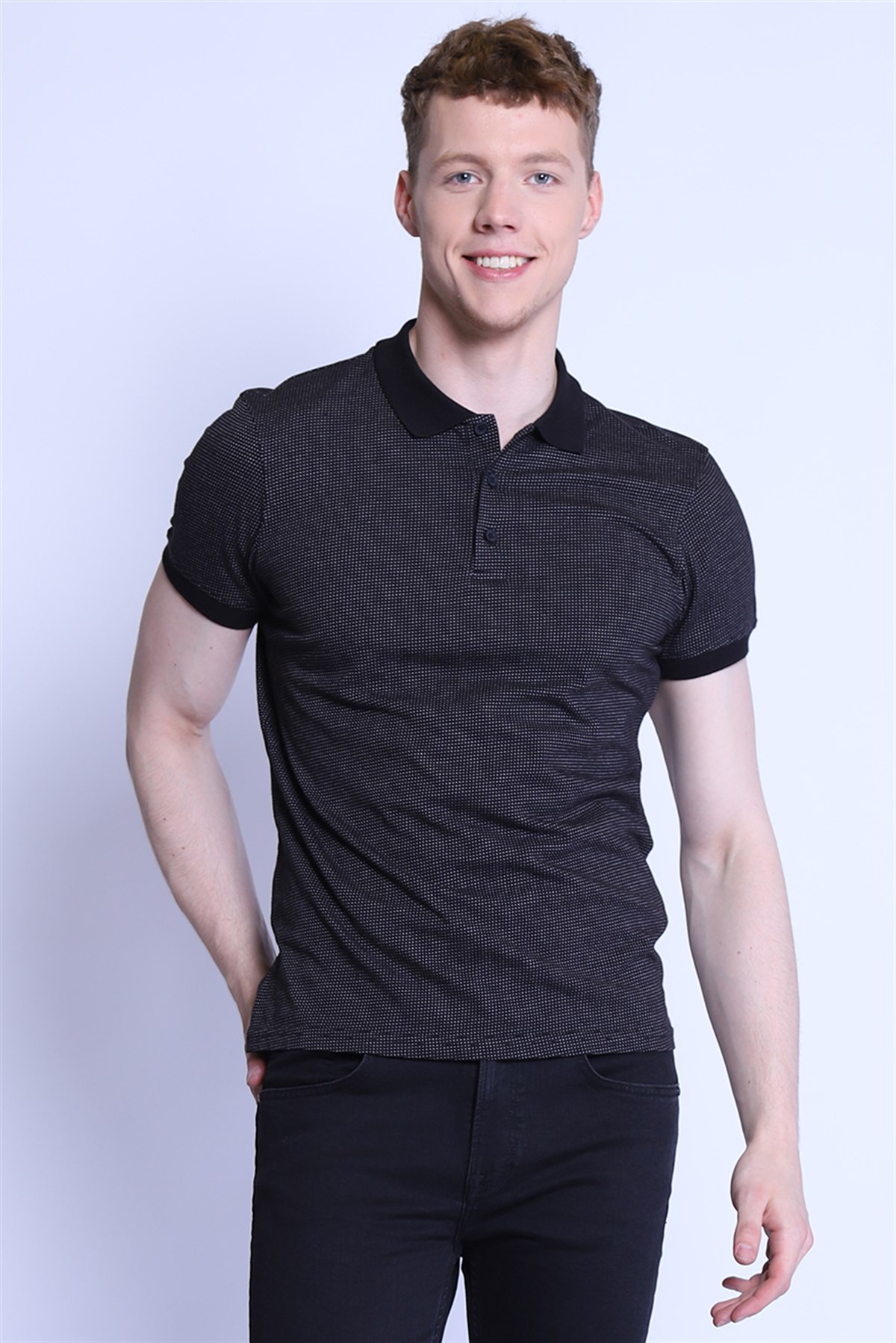 Erkek   Polo Yaka Tshirt Ets 2100 SIYAHErkek   Polo Yaka Tshirt Ets 2100 SIYAH