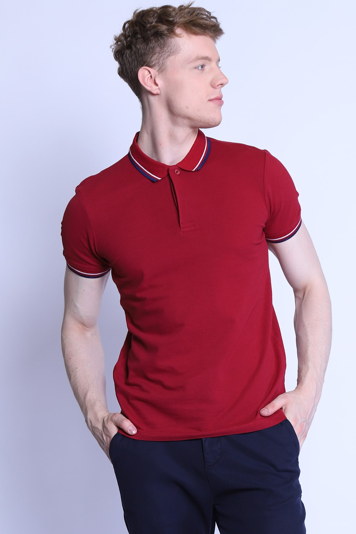 Erkek   Polo Yaka Tshirt Ets 2151 BORDOErkek   Polo Yaka Tshirt Ets 2151 BORDO