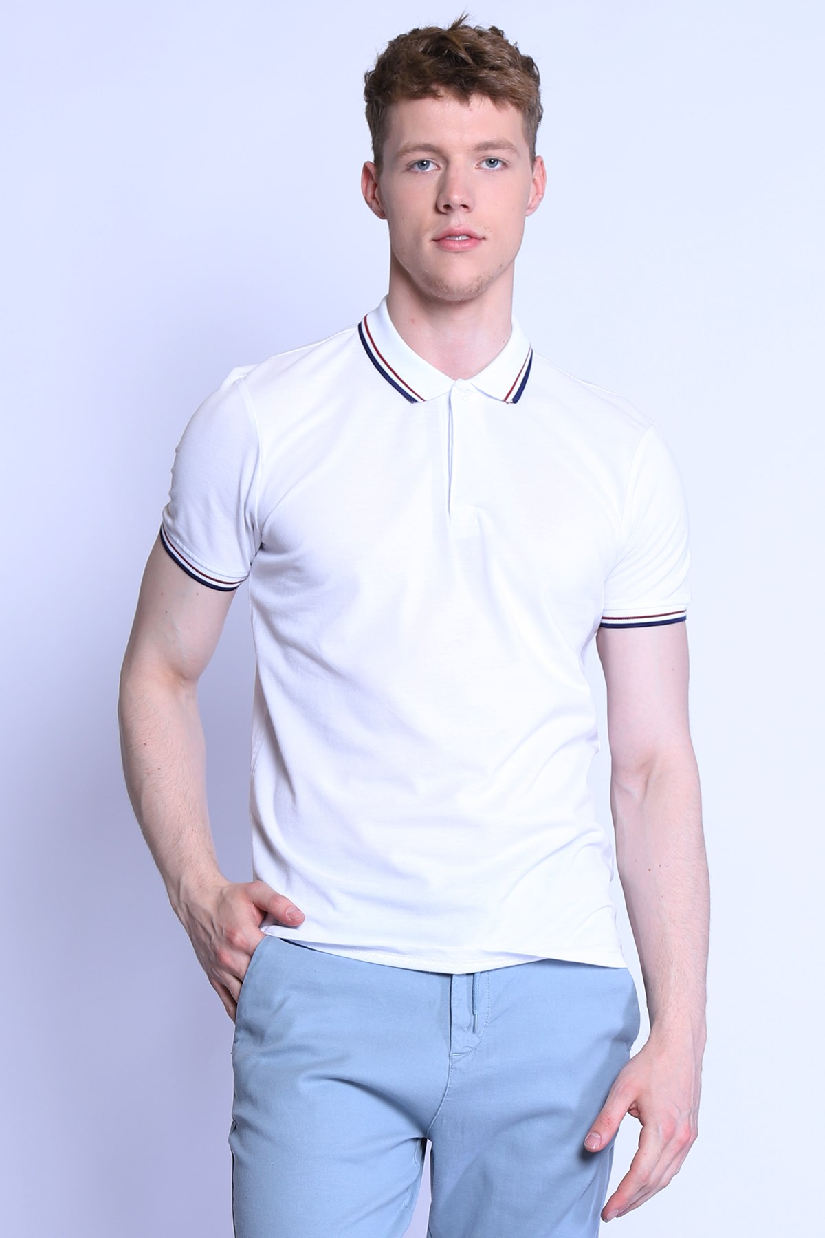 Erkek   Polo Yaka Tshirt Ets 2151 BEYAZErkek   Polo Yaka Tshirt Ets 2151 BEYAZ