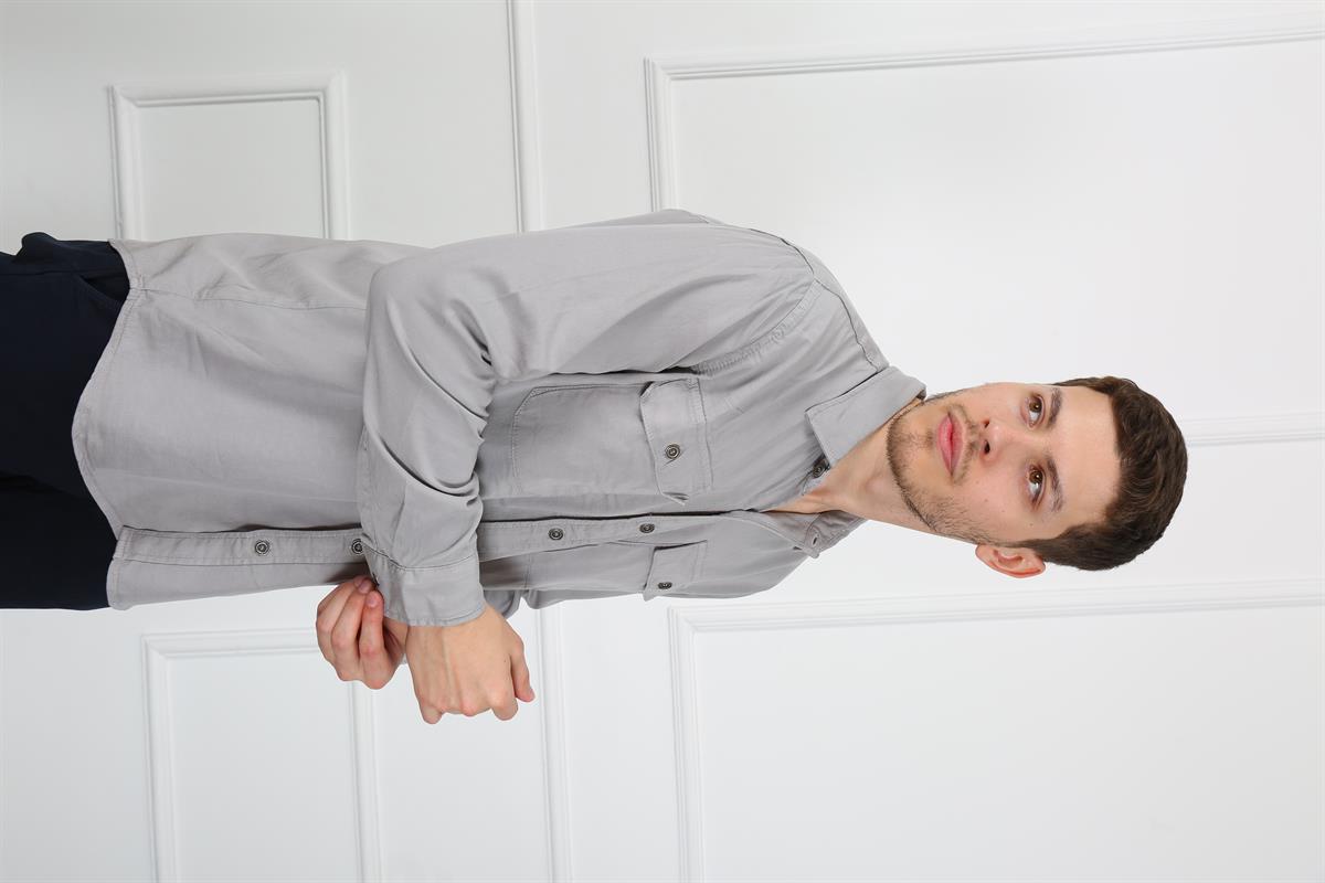 Erkek Regular Fit Gömlek Eg 1833-01 TAŞErkek Regular Fit Gömlek Eg 1833-01 TAŞ
