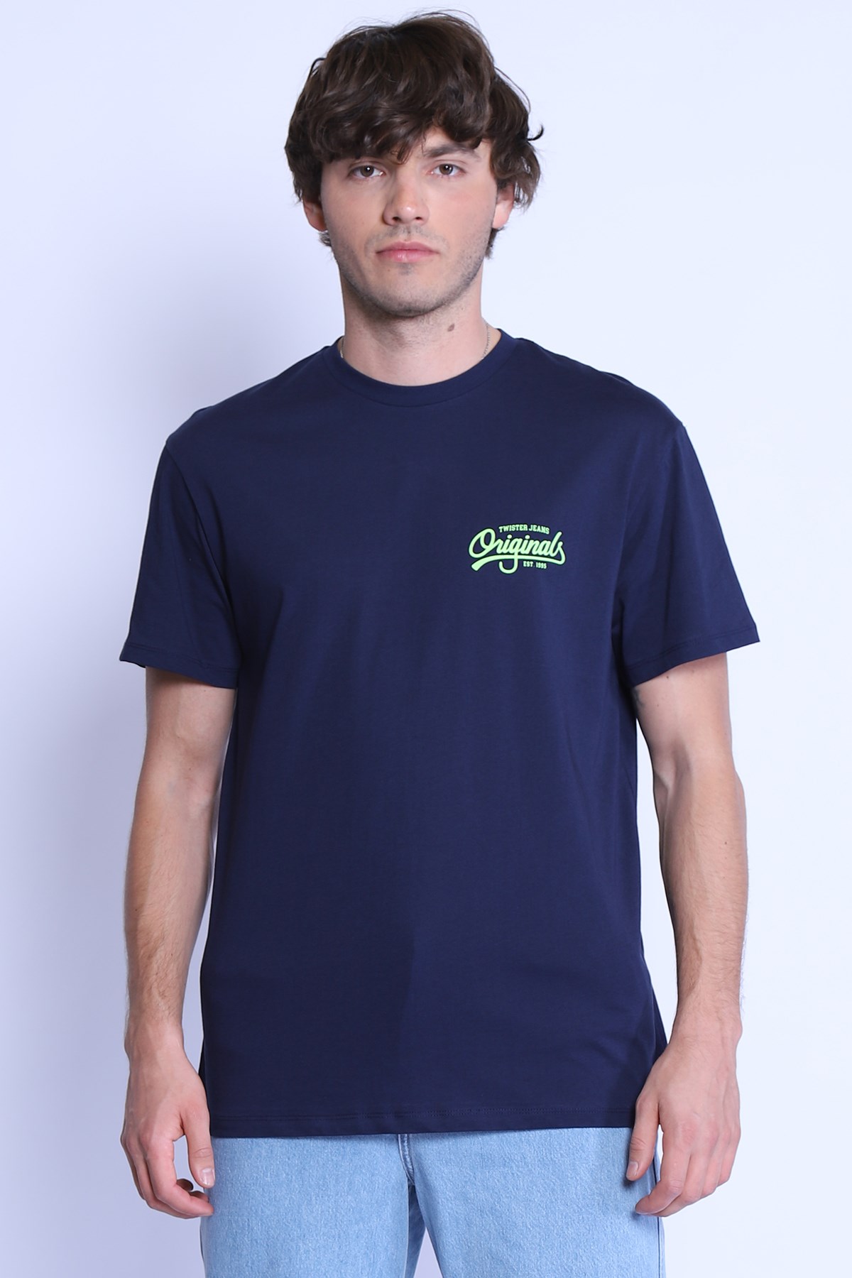 Erkek Relaxed  Bisiklet Yaka Tshirt Ets 2154 LACIVERT-YEŞİLErkek Relaxed  Bisiklet Yaka Tshirt Ets 2154 LACIVERT-YEŞİL