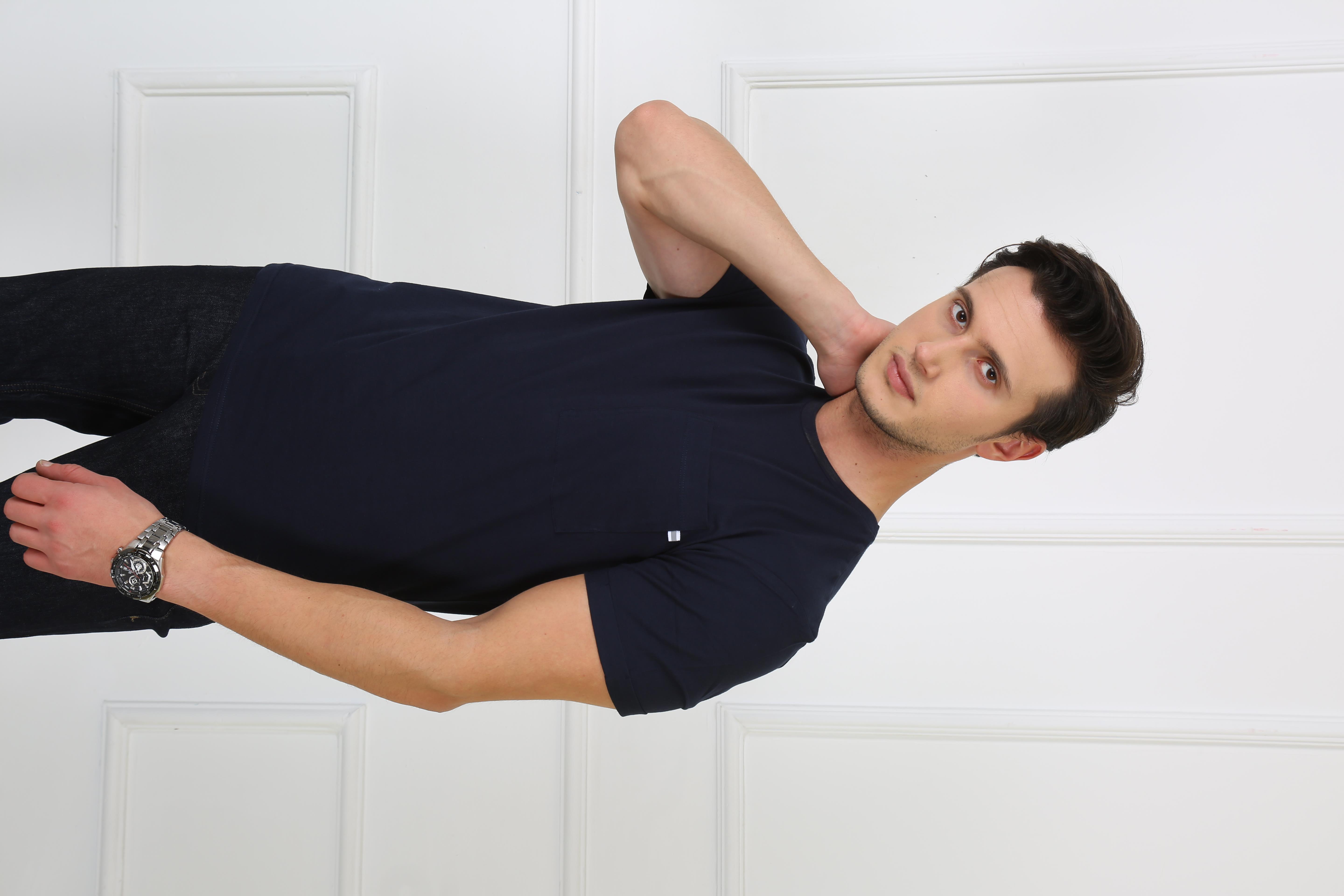 Erkek Relaxed  Bisiklet Yaka Tshirt Ets 2037 LACIVERTErkek Relaxed  Bisiklet Yaka Tshirt Ets 2037 LACIVERT