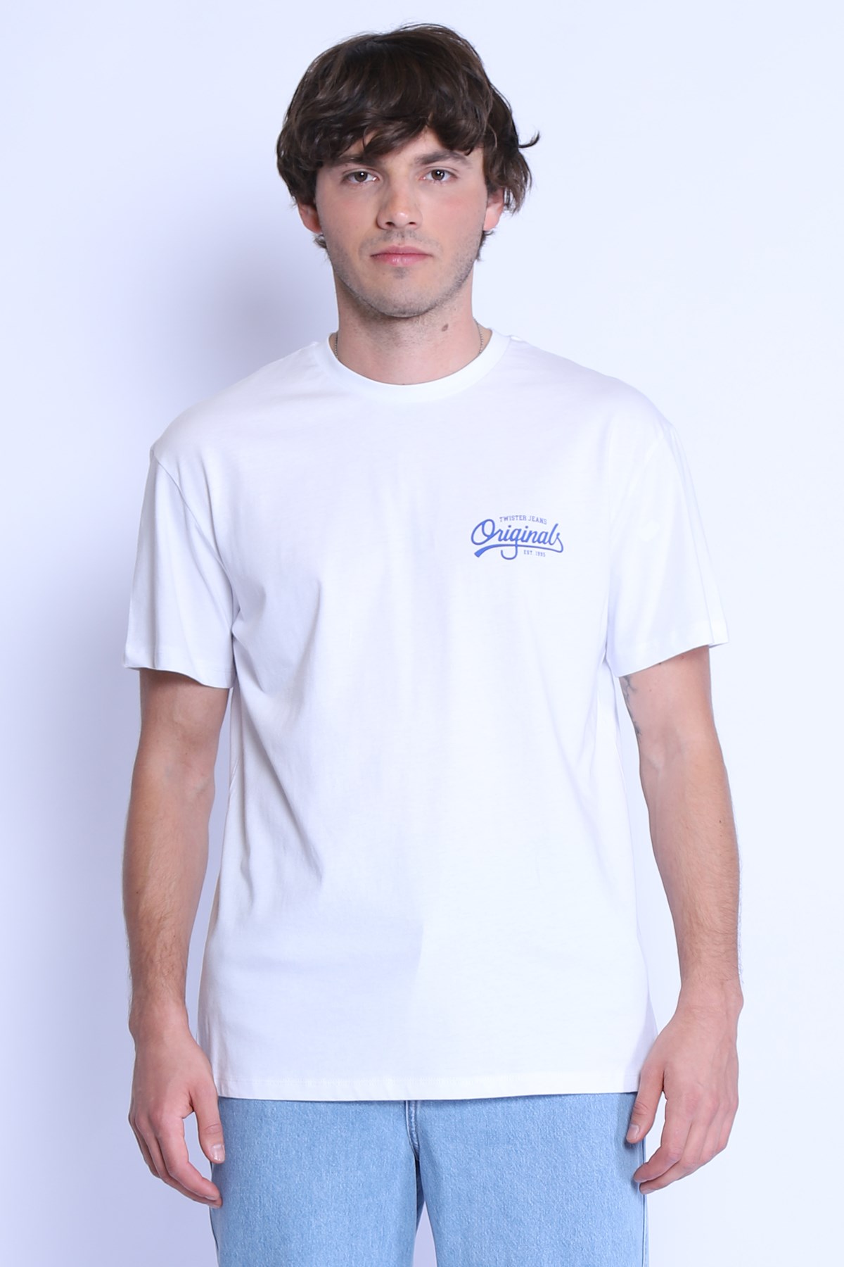 Erkek Relaxed  Bisiklet Yaka Tshirt Ets 2154 BEYAZ-SAXErkek Relaxed  Bisiklet Yaka Tshirt Ets 2154 BEYAZ-SAX