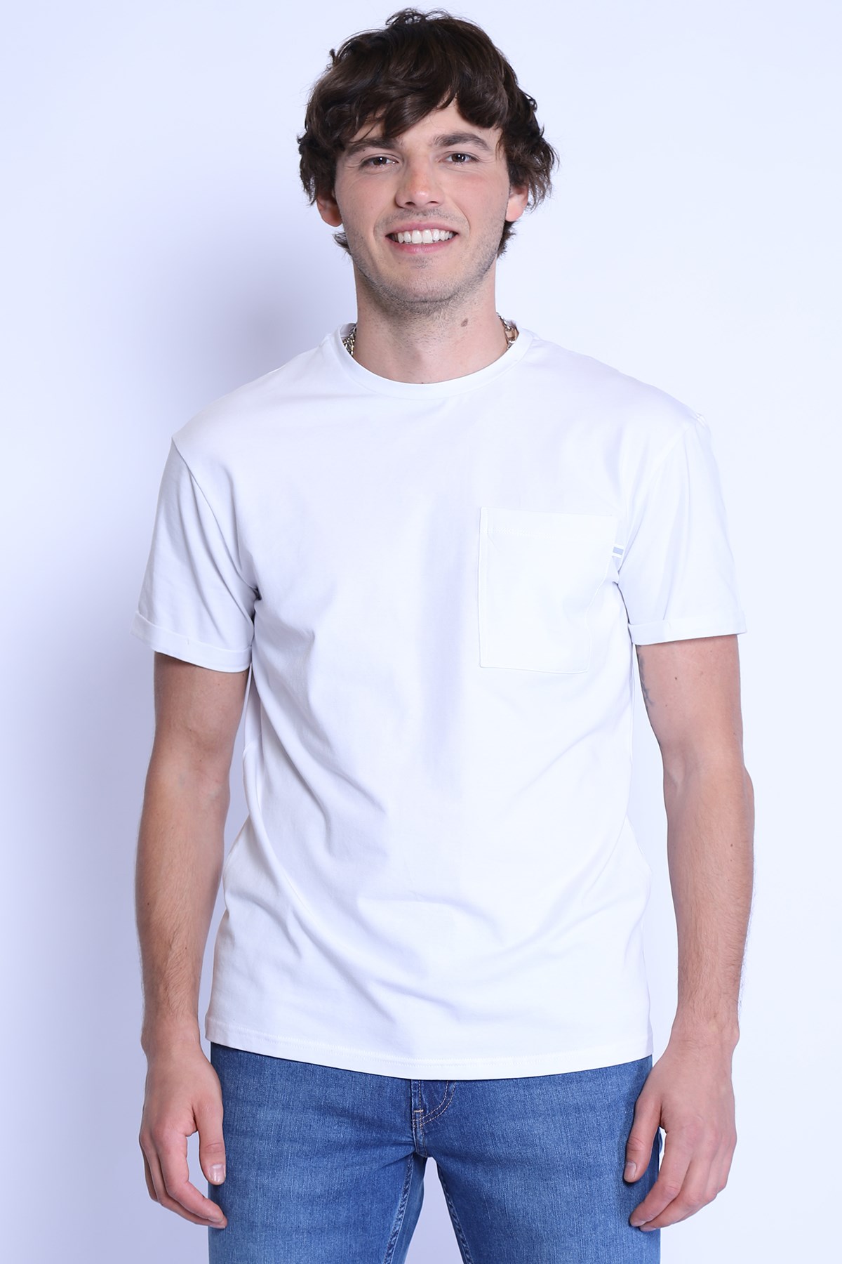 Erkek Relaxed  Bisiklet Yaka Tshirt Ets 2037 BEYAZErkek Relaxed  Bisiklet Yaka Tshirt Ets 2037 BEYAZ