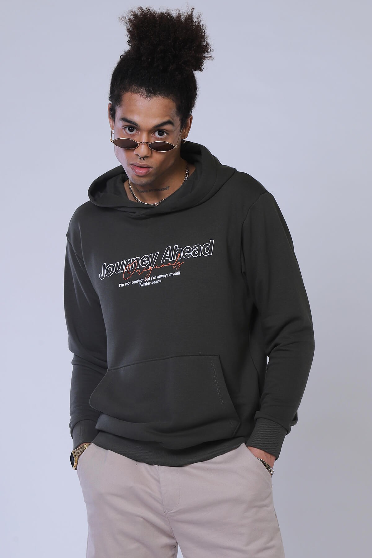 Erkek Relaxed Sweatshirt Esw 1791 HAKİErkek Relaxed Sweatshirt Esw 1791 HAKİ