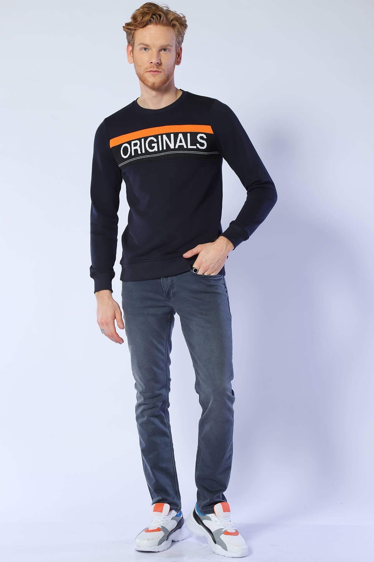 Erkek Skinny Fit  Düşük Bel Pantolon Panama 613-04 Blue BlackErkek Skinny Fit  Düşük Bel Pantolon Panama 613-04 Blue Black
