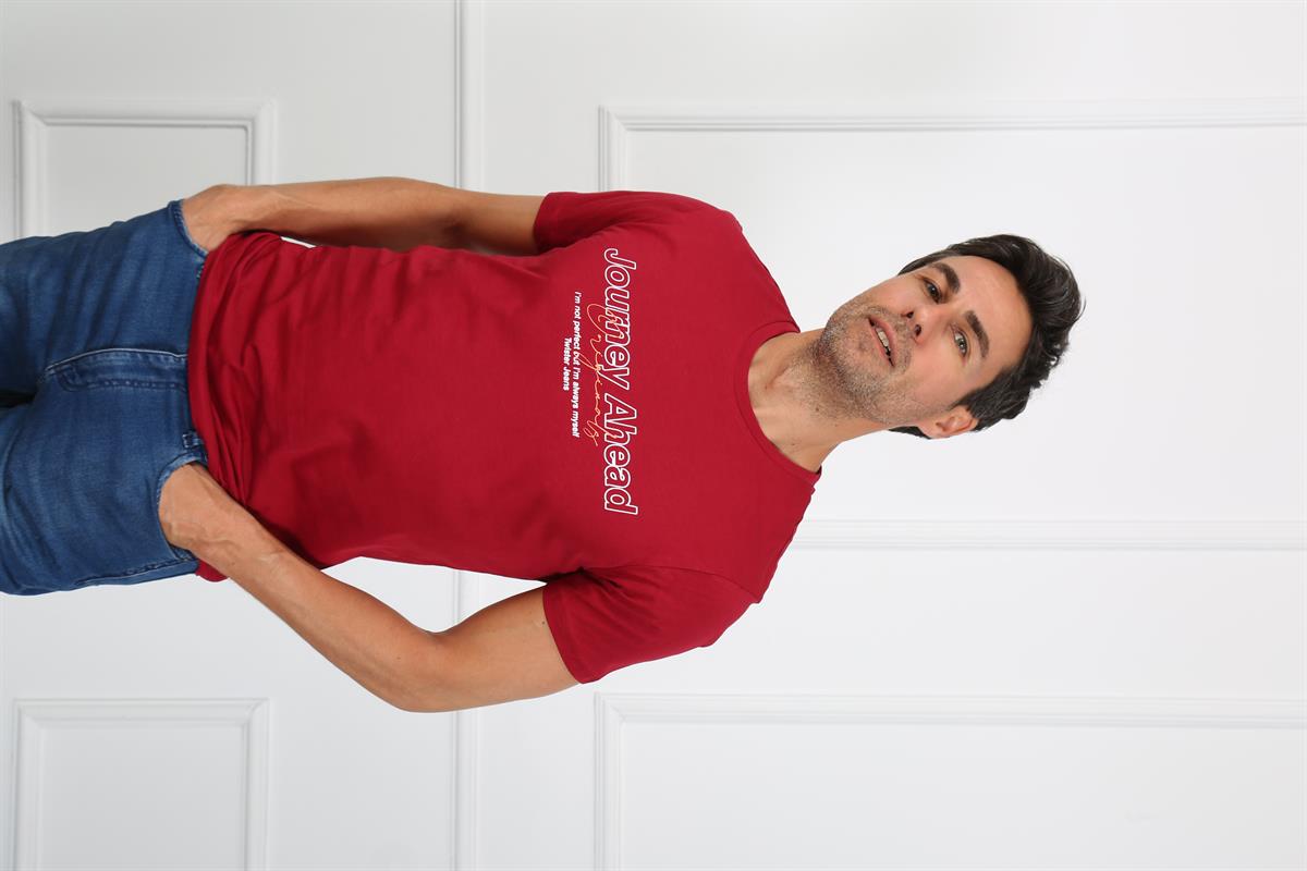 Erkek Slim Fit  Bisiklet Yaka Tshirt Ets 2155 BORDOErkek Slim Fit  Bisiklet Yaka Tshirt Ets 2155 BORDO
