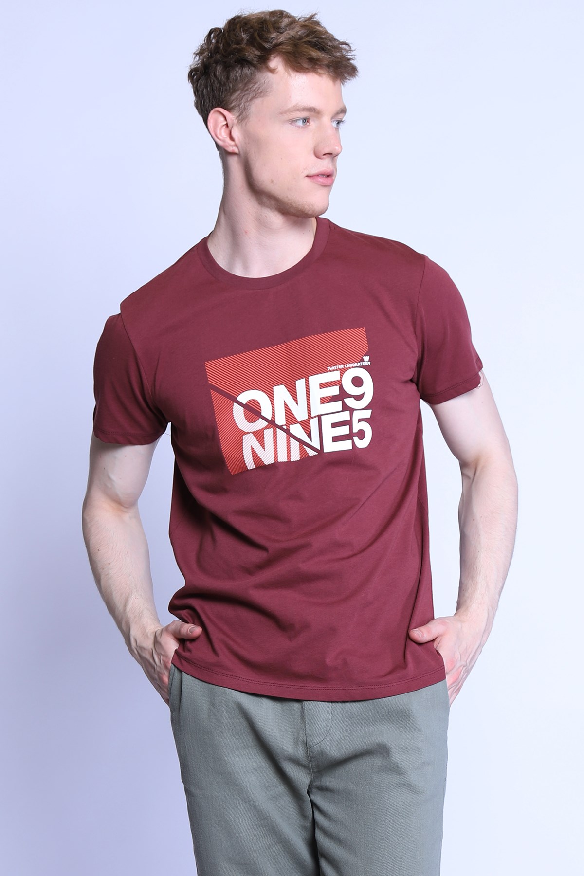 Erkek Slim Fit  Bisiklet Yaka Tshirt Ets 2093 TUĞLAErkek Slim Fit  Bisiklet Yaka Tshirt Ets 2093 TUĞLA