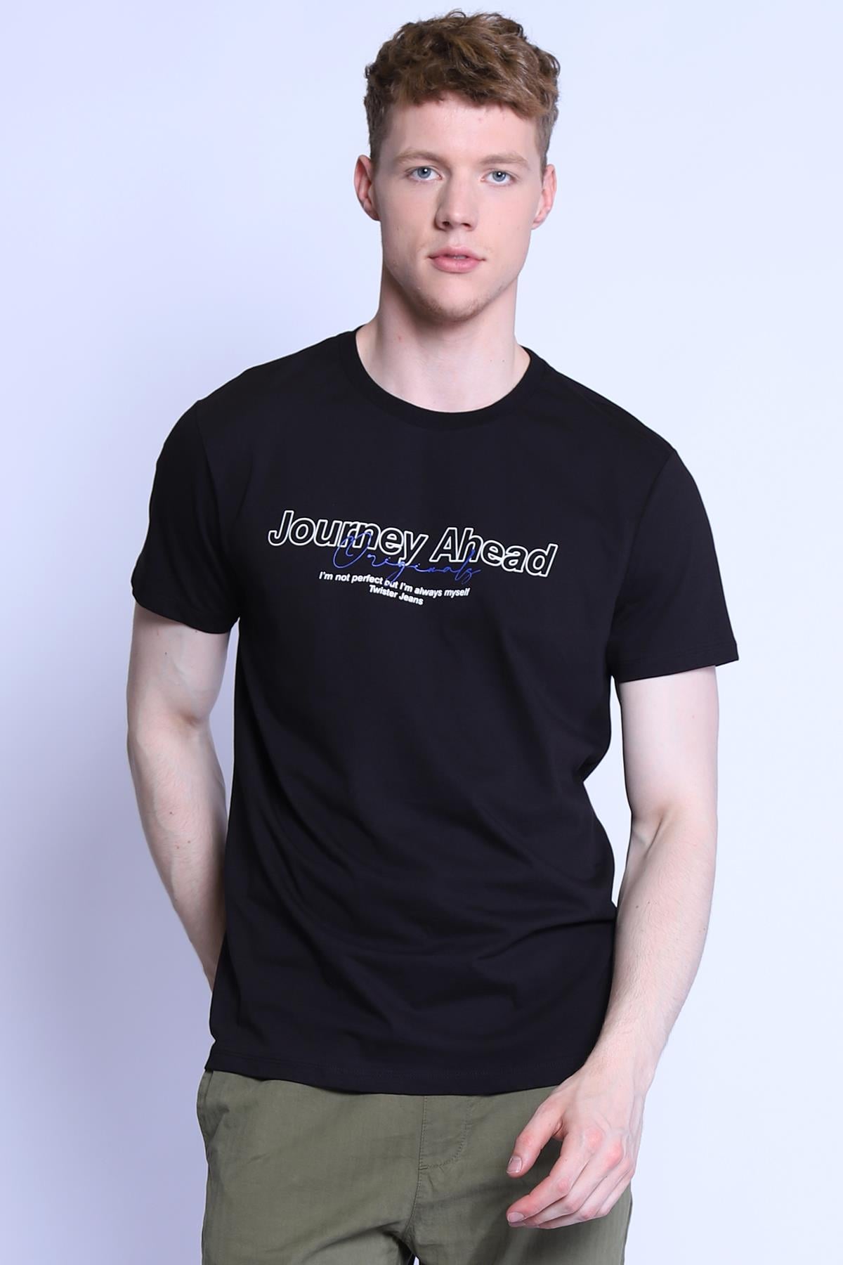 Erkek Slim Fit  Bisiklet Yaka Tshirt Ets 2155 SIYAHErkek Slim Fit  Bisiklet Yaka Tshirt Ets 2155 SIYAH