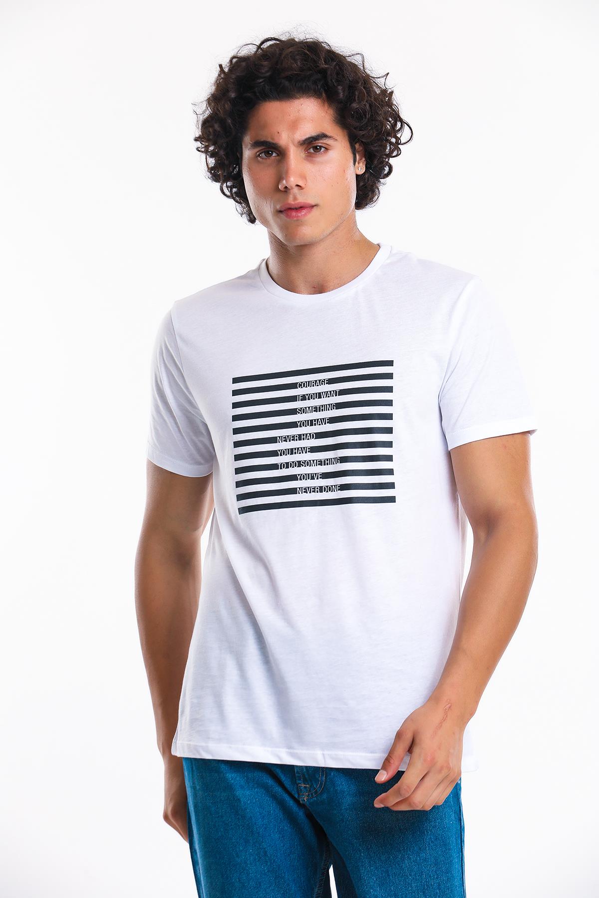 Erkek Slim Fit  Bisiklet Yaka Tshirt Ets 2072 BEYAZErkek Slim Fit  Bisiklet Yaka Tshirt Ets 2072 BEYAZ