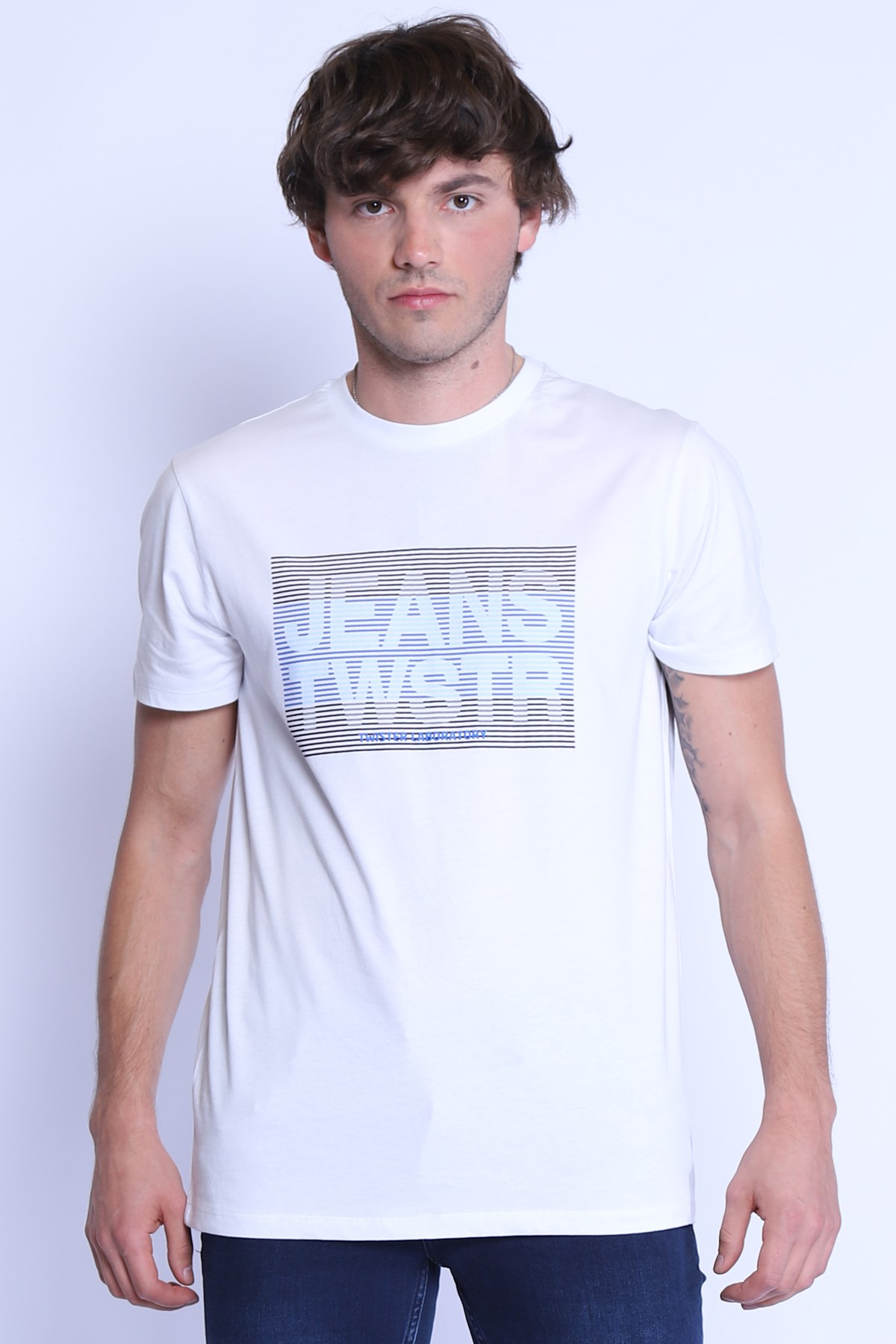 Erkek Slim Fit  Bisiklet Yaka Tshirt Ets 2092 BEYAZErkek Slim Fit  Bisiklet Yaka Tshirt Ets 2092 BEYAZ