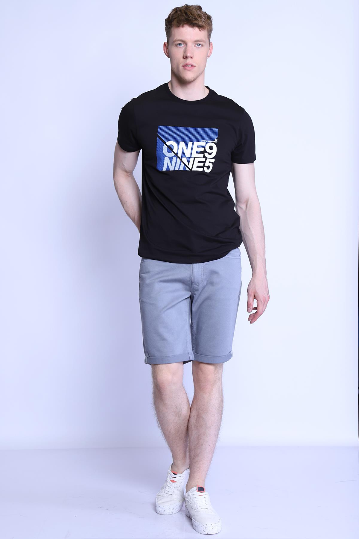 Erkek Slim Fit  Bisiklet Yaka Tshirt Ets 2093 SIYAHErkek Slim Fit  Bisiklet Yaka Tshirt Ets 2093 SIYAH