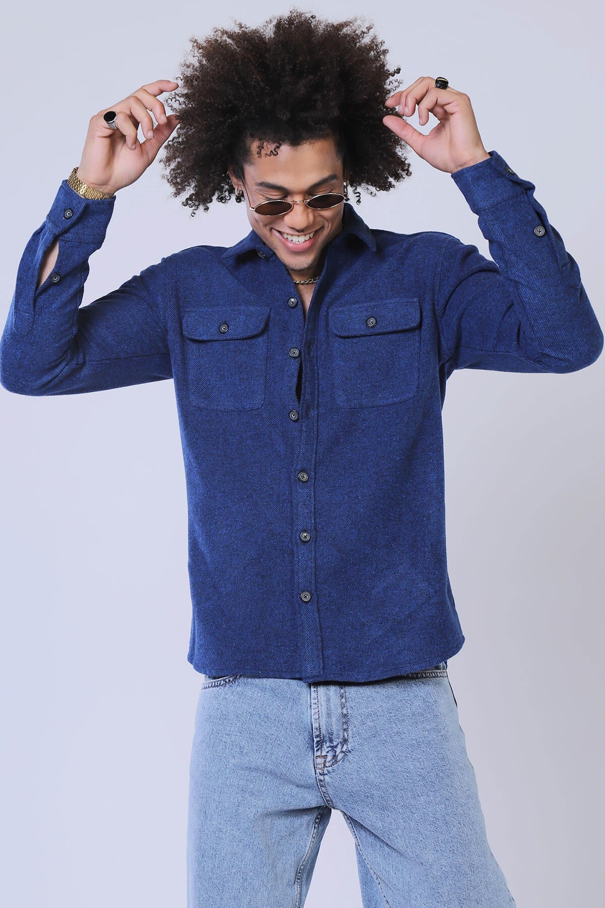 Erkek Slim Fit Gömlek Eg 1814 SAXErkek Slim Fit Gömlek Eg 1814 SAX