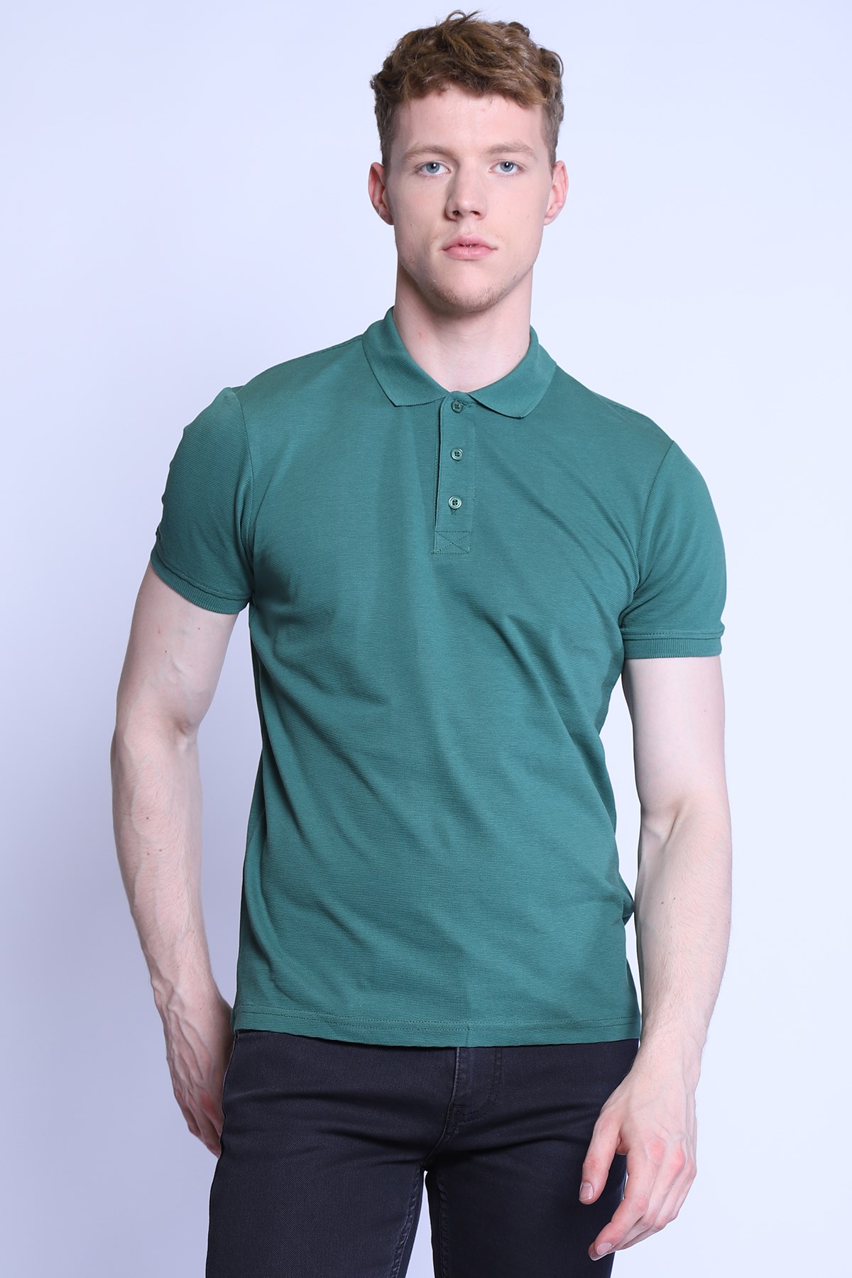 Erkek Slim Fit  Polo Yaka Tshirt Ets 1230 K.YEŞİLErkek Slim Fit  Polo Yaka Tshirt Ets 1230 K.YEŞİL