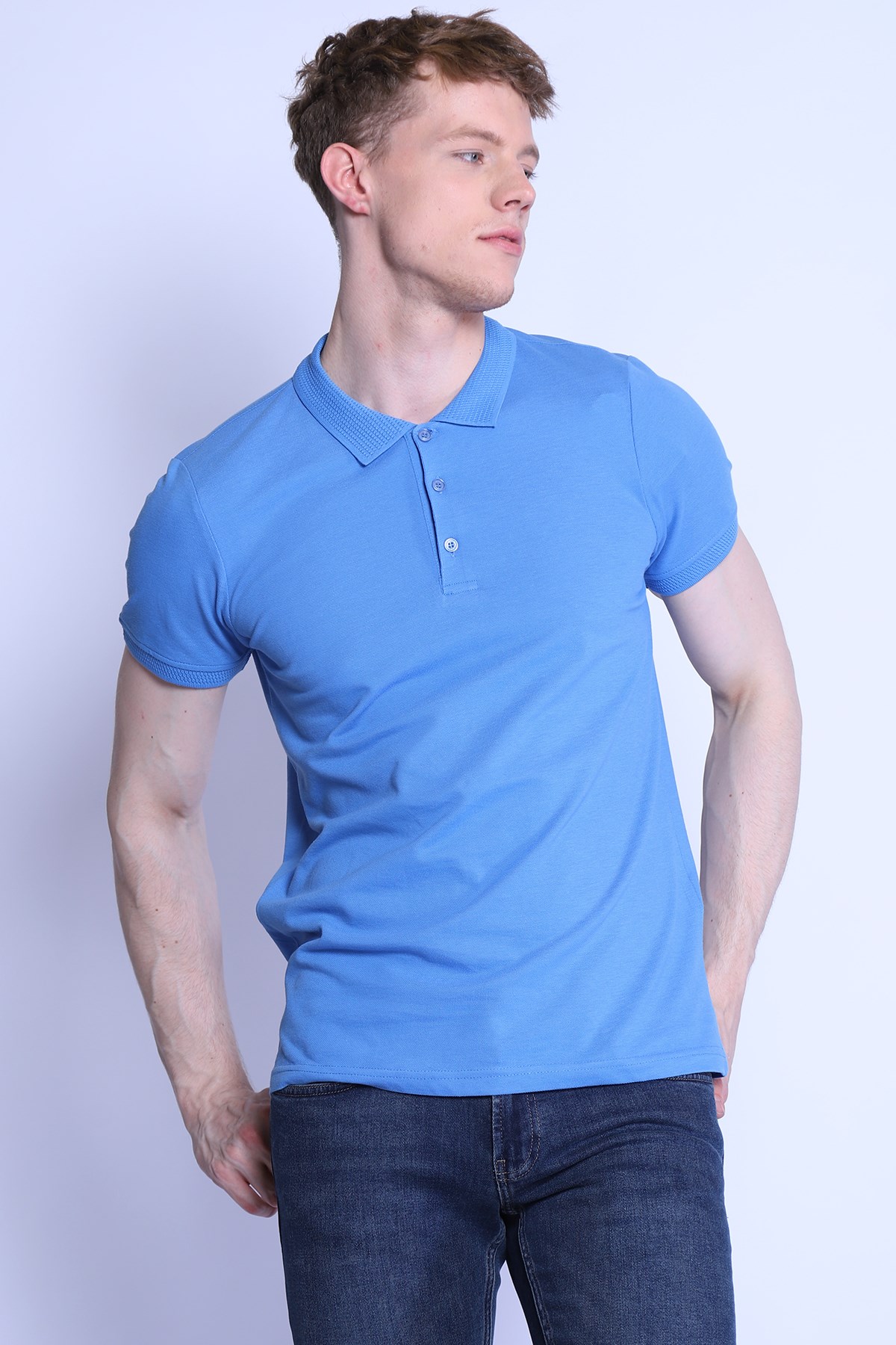 Erkek Slim Fit  Polo Yaka Tshirt Ets 1821 MAVIErkek Slim Fit  Polo Yaka Tshirt Ets 1821 MAVI