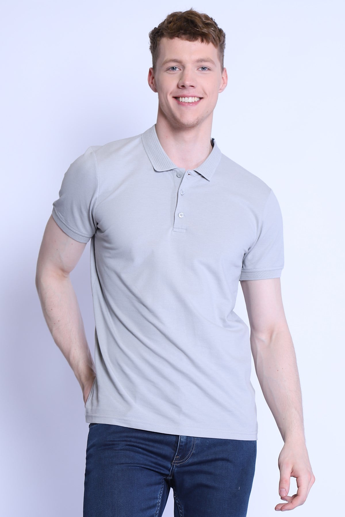 Erkek Slim Fit  Polo Yaka Tshirt Ets 1821 TAŞErkek Slim Fit  Polo Yaka Tshirt Ets 1821 TAŞ