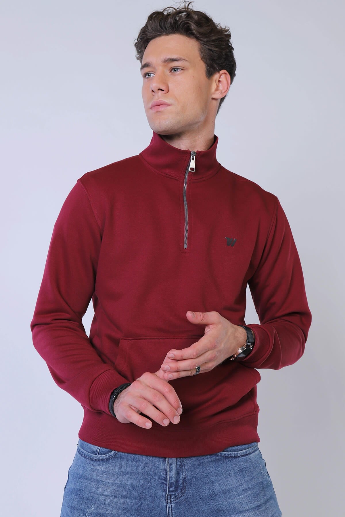 Erkek Slim Fit Sweatshirt Esw 1787 BORDOErkek Slim Fit Sweatshirt Esw 1787 BORDO