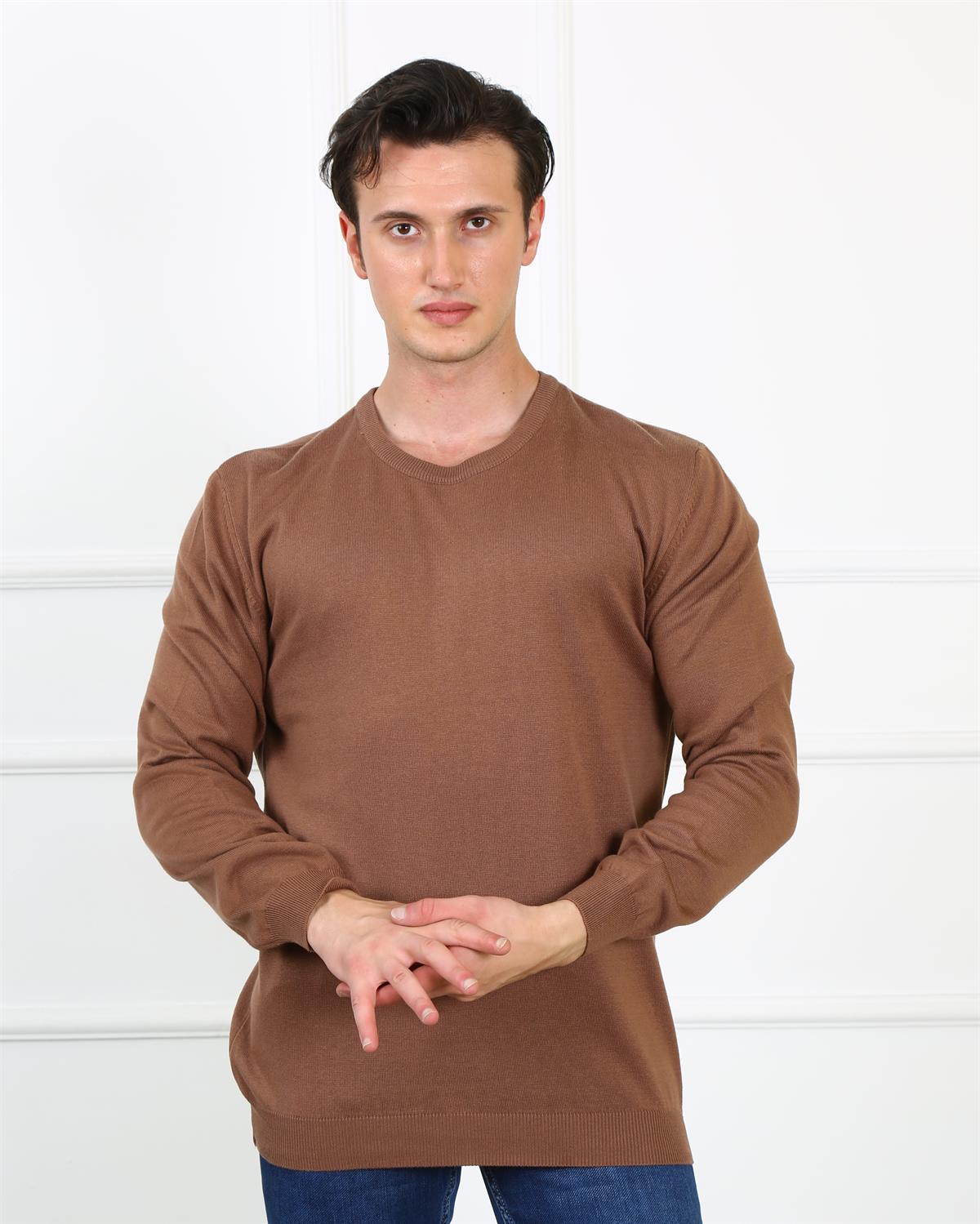 Erkek Slim Fit Trıko Et 3621 (t) KAHVEErkek Slim Fit Trıko Et 3621 (t) KAHVE