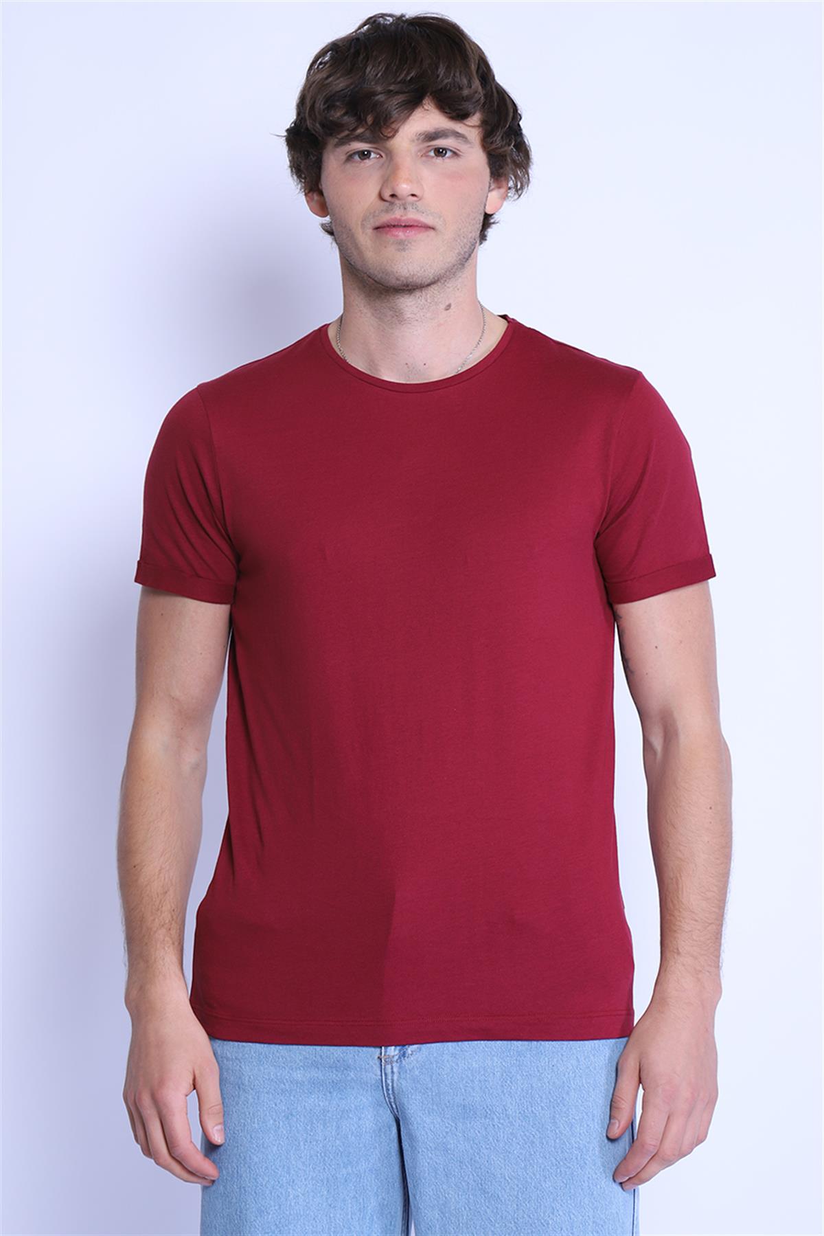 Erkek Slim Fit   Tshirt Ets 1828 BORDOErkek Slim Fit   Tshirt Ets 1828 BORDO