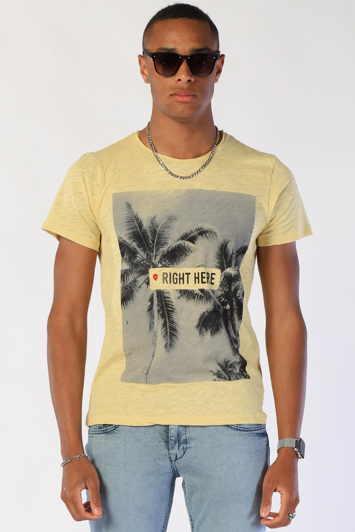 Erkek Slim Fit   Tshirt Ets 2039 SARIErkek Slim Fit   Tshirt Ets 2039 SARI