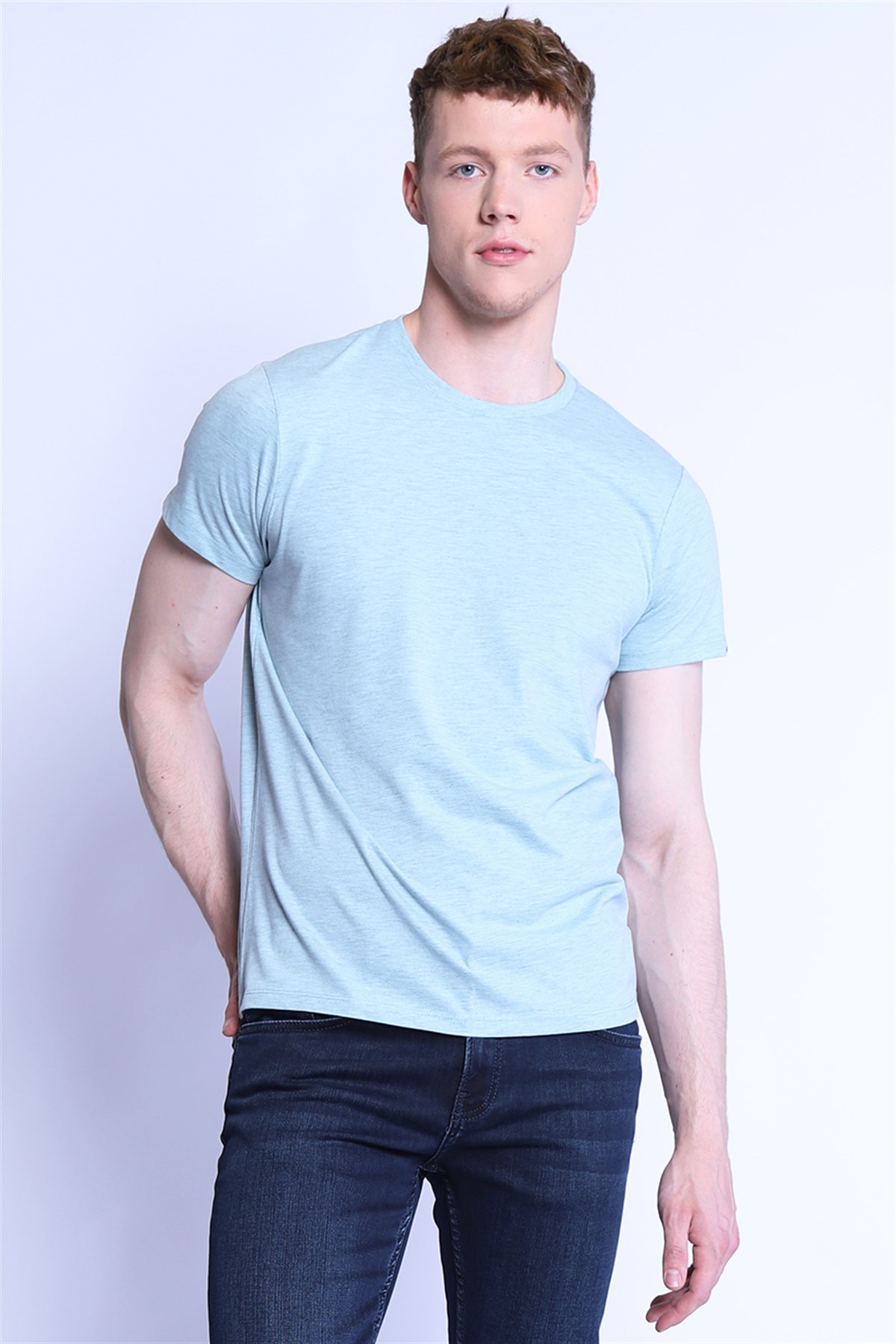 Erkek Slim Fit   Tshirt Ets 2130 MAVI MELANJErkek Slim Fit   Tshirt Ets 2130 MAVI MELANJ